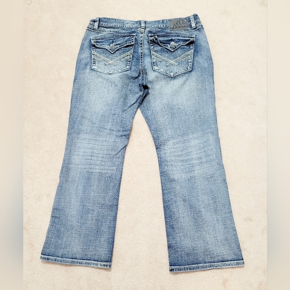 T.K. Axel Men's Vintage Bootcut Thick Stitch Jeans W38 L32 Style "Weston" - Picture 3 of 11